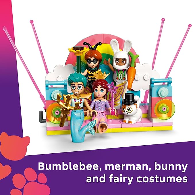 LEGO Friends Costume Party with Unicorn &amp Fairy Pretend Play Building Toy - Interactive Storytelling Playset with Cat and Unicorn Toys - Creative Birthday Gift Idea for Girls &amp Boys 6+ - 4266