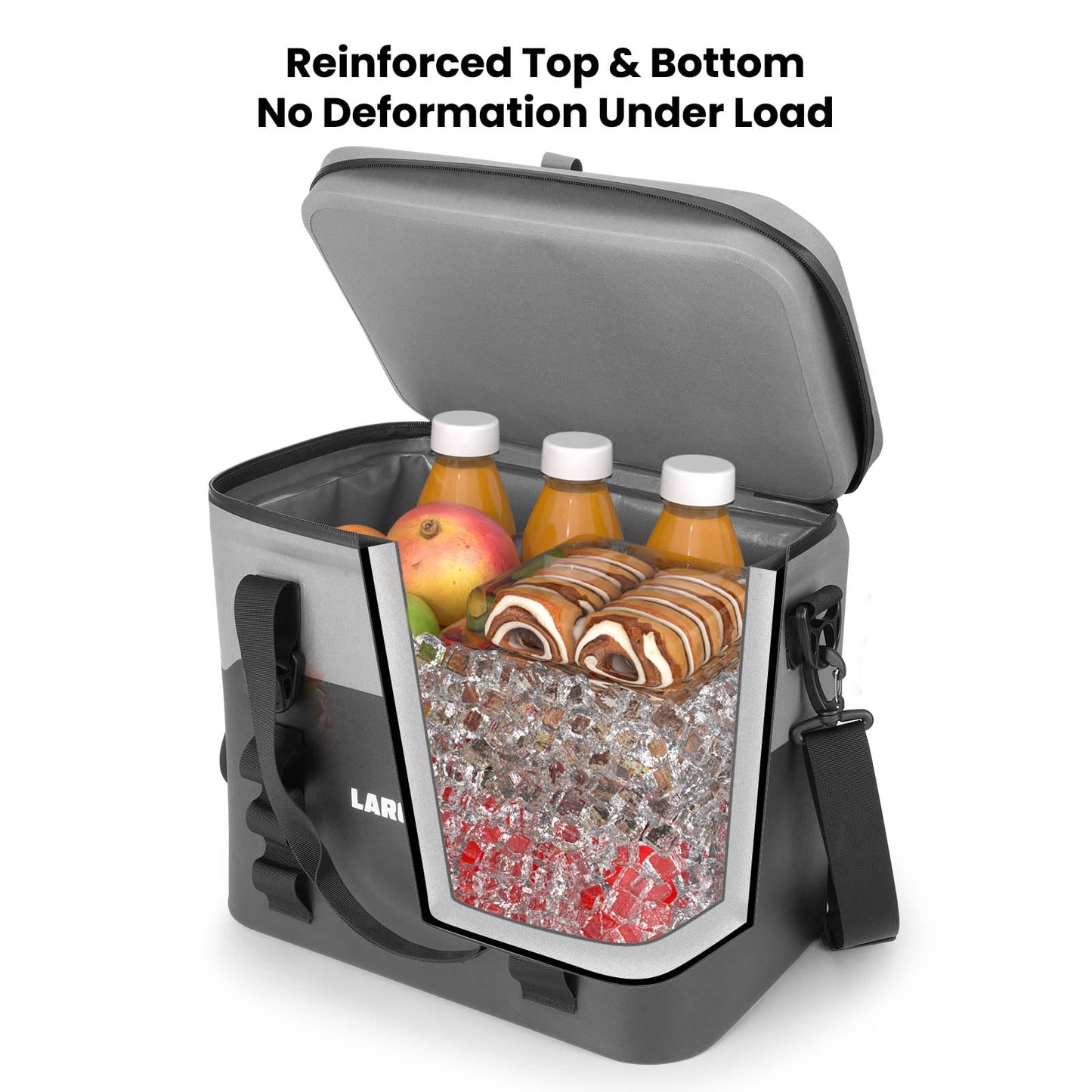 LARCOOL Ultra -Tough 24 Can Soft Cooler Bag | Insulated Waterproof Portable Ice Chest with Adjustable Strap | Large Leak-Proof Lunch Coolers Box for Beach | Travel | Camping | Car | Hiking