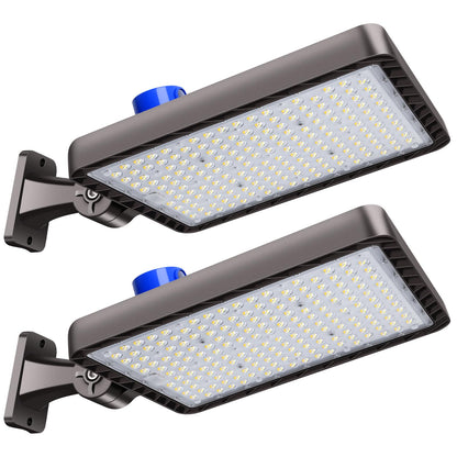 Tomourd 2 Pack 480W LED Parking Lot Light 72000LM Shoe Box Street Light with Dusk to Dawn Photocell, 5000K IP65 Waterproof Adjustable Wall Mount, Commercial Flood Light for Large Area, 110-277V