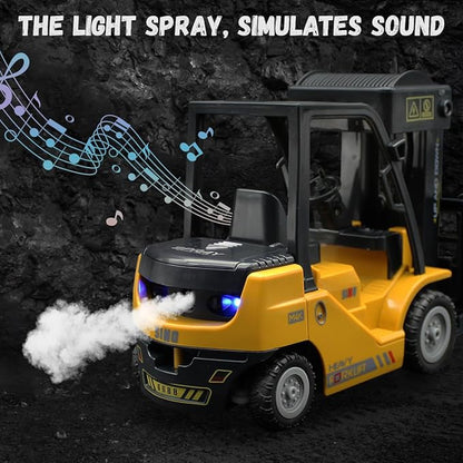 Remote Control Forklift 12 Channel 2 Mode RC Forklift W/Pallets/Boxes/Sound/Light/Spray Two Rechargeable Batteries &amp Charge Kids Forkliftrrucks Toy Christmas &amp Birthday Gifts