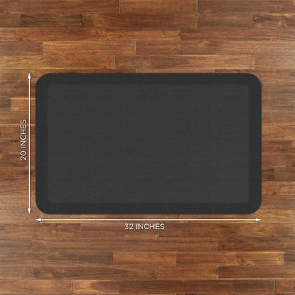 NewLife by GelPro Ergo-Foam Cushioned Anti-Fatigue Standing Kitchen Floor Mat, Padded Stain-Resistant, Waterproof, Non-Slip Comfort Padded Desk/Office Mat - 20" x 32", Grasscloth Charcoal