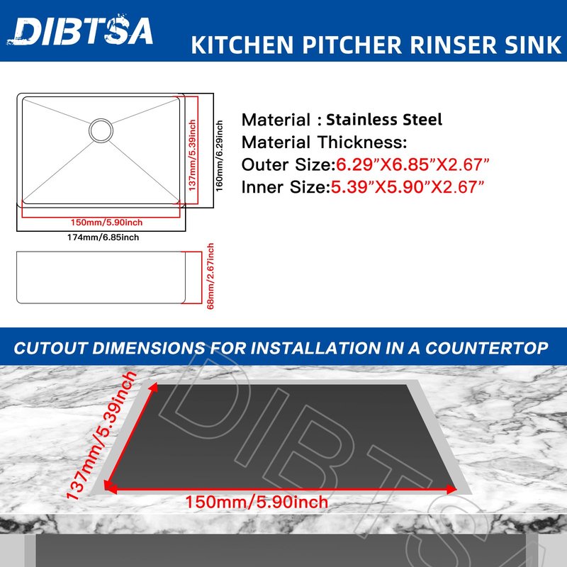 Pitcher Rinser , DIBTSA Automatic Glass Cup Washer , 304 Stainless Steel Coffee Milk Tea Cup Cleaner, for Home Kitchen Hotel Bar Restaurant (6.9x6.3x2.6 Inch)