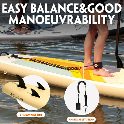 PORTAL SUP Inflatable Paddle Board for Adults, 10'6'' Stand Up Paddleboards, Non-Slip Deck Blow up Paddle Boards with Adjustable Paddle, Carry Bag, Emergency Repair Kit