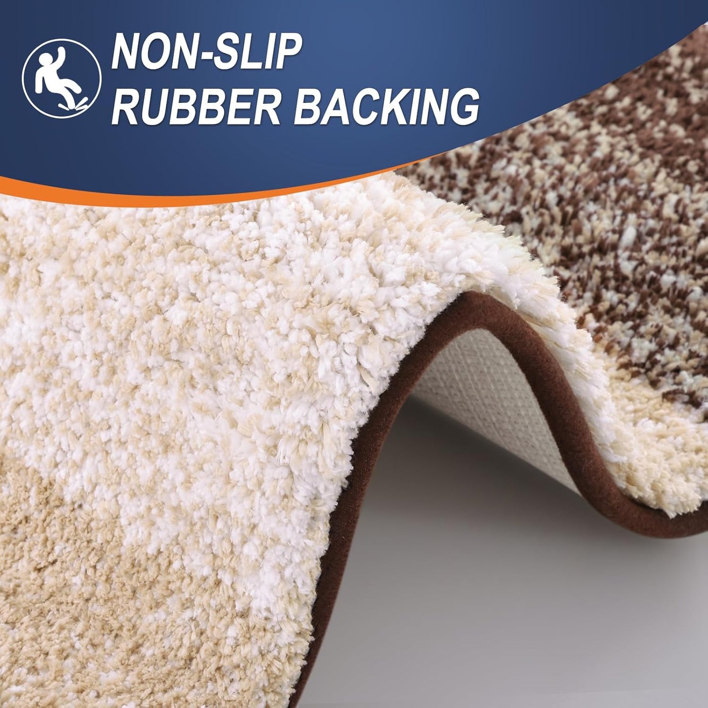 OLANLY Large Bathroom Rug Mat - Extra Soft Microfiber, Quick-Dry, Machine Washable | 50x30, Brown