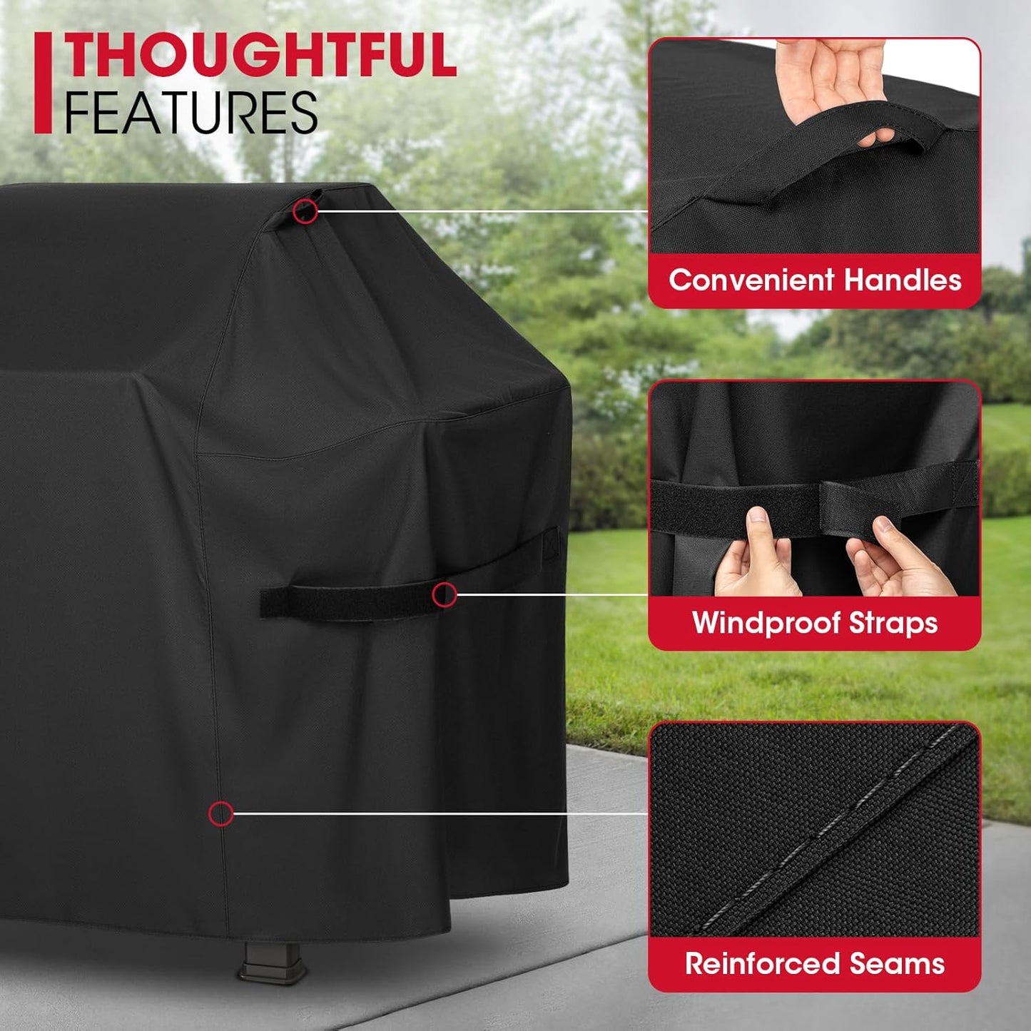 Unicook 53 Inch Grill Cover - Heavy Duty Waterproof BBQ Protector for Weber Spirit II 300 Series