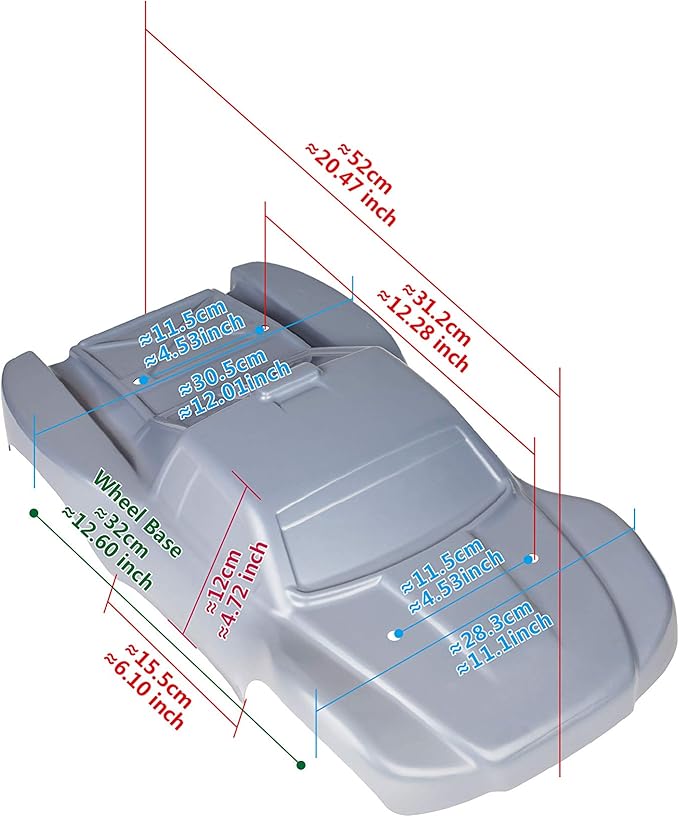 SummitLink Custom Body Muddy Blue Over Black Compatible for 1/10 Scale RC Car or Truck (Truck not Included) SS-BB-02