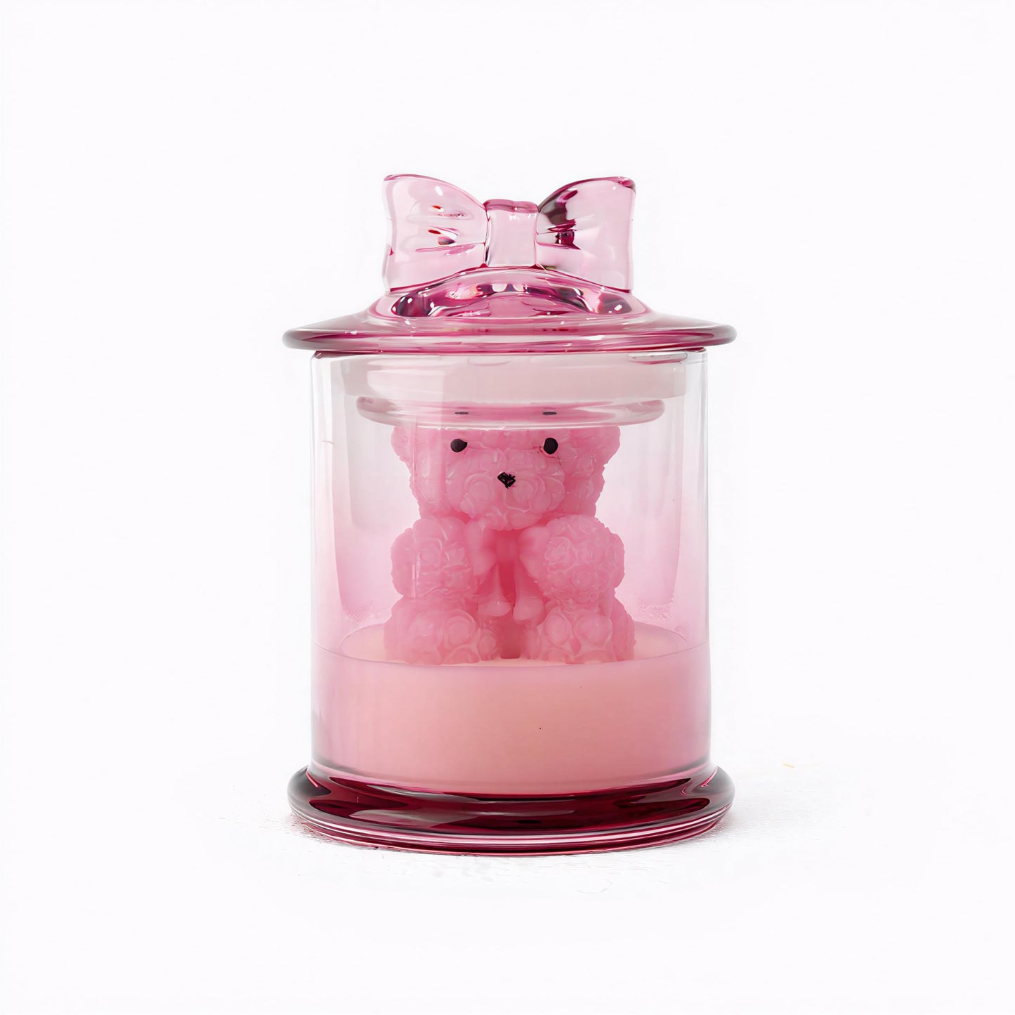 AROMA BAY Pink Peony Scented with Pink Bear Candle, Pink Decorative Candle Gifts, Friendship Gifts for Best Friends, BFF, Coworker, Back to School Gift, Gift for Mom