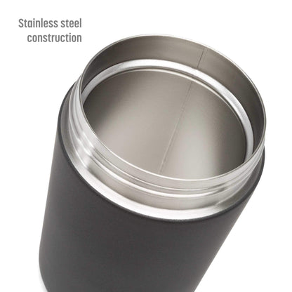 Goodful Stainless Steel Food Jar, Vacuum Sealed | Double Wall | Carry Handle Lid | Gray | 16 Ounces, Pack of 6