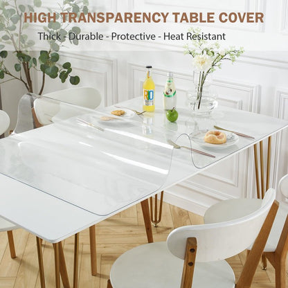 LovePads Clear Desk Mat 12 x 28 Inch, 1.5mm Thick Clear Table Protector, Waterproof Plastic Table Cover Protector, PVC Desk Protector Mat, Vinyl Desk Cover for Desktop, Coffee & Dining Table