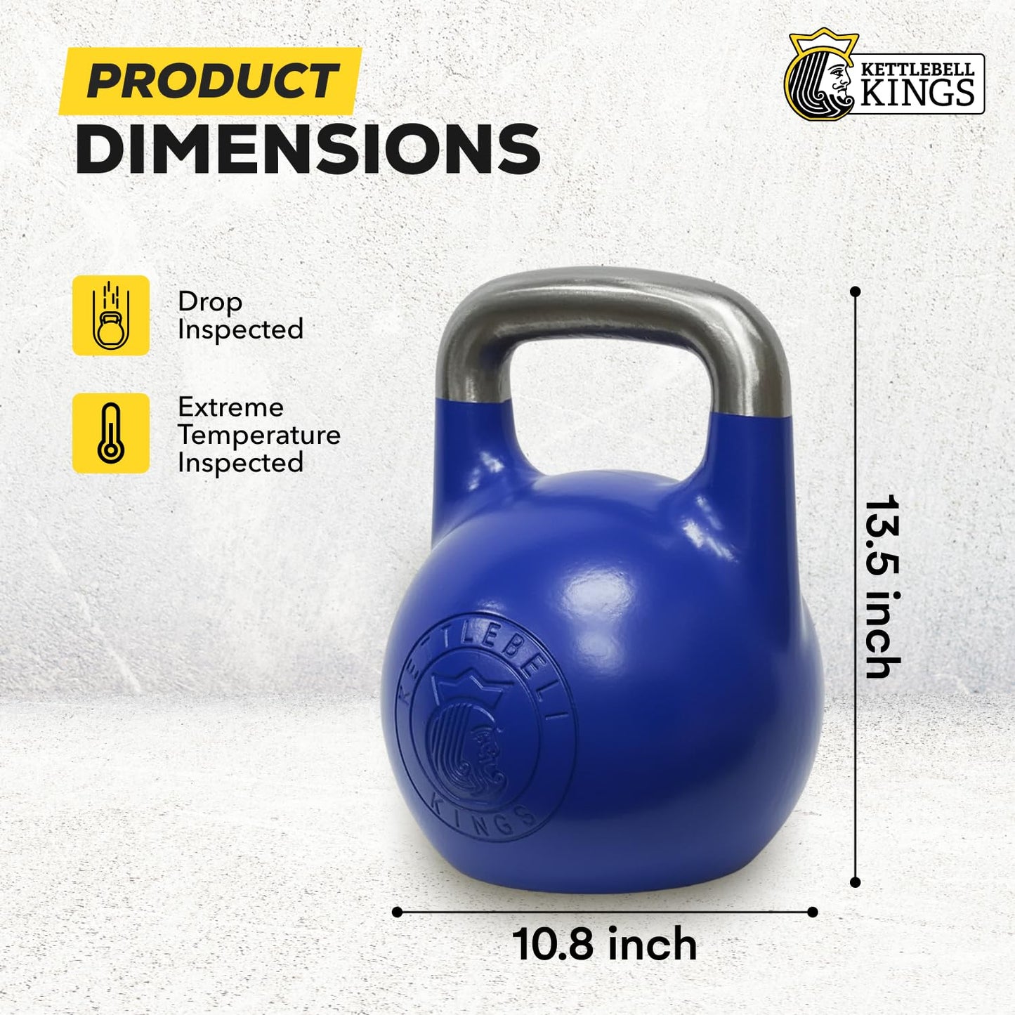 Kettlebell Kings Competition Kettlebells Weight (35mm handle) 8-48 KG | Hand weights Workout Gym Equipment & Strength training sets for Women & Men for Home Gym | Suitable for High Repetition Workouts