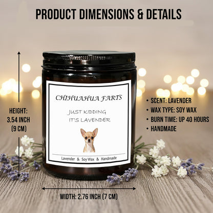 OSHINE Chihuahua Gifts,Lavender Scented Naturalsoy Candle, Long Lasting 40 Hour Burn, Perfect Gifts for Women and Dog Lovers