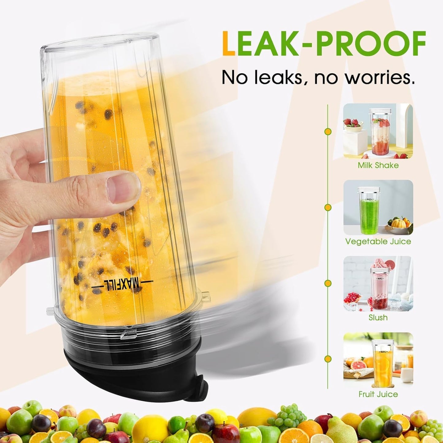 Ninja Blender Cups - 16oz Replacement Cups with Lids | 3-Pack Compatible with QB3001SS, BL770, BL780, BL660, BL740, BL810, Nutri Ninja Series