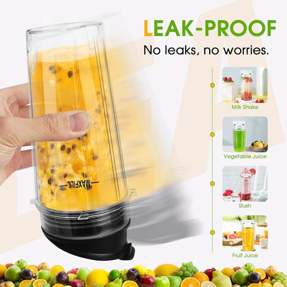 Ninja Blender Cups - 16oz Replacement Cups with Lids | 3-Pack Compatible with QB3001SS, BL770, BL780, BL660, BL740, BL810, Nutri Ninja Series