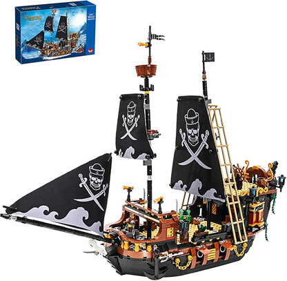 1328 Piece Pirate Ship Mini Building Kit Creative Blocks of The Caribbean Adventure Construction Kits Perfect Bricks Gift for Teens Not Compatible with Major Brands