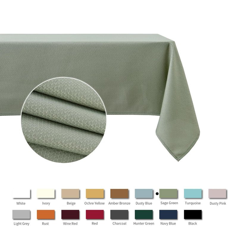 maxmill Jacquard Square Tablecloth Stain Resistant Spillproof Wrinkle Free Washable Soft Table Cloth, Decorative Fabric Table Cover for Dining Room, Indoor and Outdoor Use, 52 x 52 Inch Sage Green