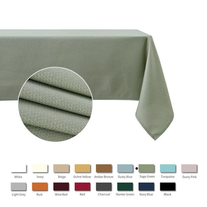 maxmill Jacquard Square Tablecloth Stain Resistant Spillproof Wrinkle Free Washable Soft Table Cloth, Decorative Fabric Table Cover for Dining Room, Indoor and Outdoor Use, 52 x 52 Inch Sage Green