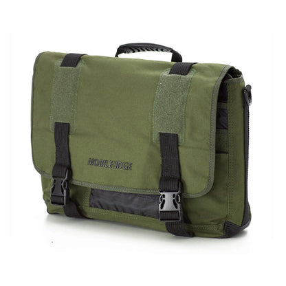 Mobile Edge ECO Laptop Messenger Bag for Men and Women, Fits Up To 17.3 Inch Laptops, Travel Work Computer Bag, Cotton Canvas, Padded Pockets, Black