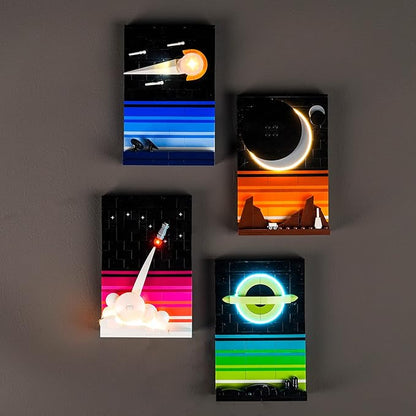 VONADO Light Kit Compatible with Lego Tales of The Space Age DIY Lighting Compatible with Lego 21340 Building Set (No Model) Lights Compatible with Lego Space 3D Postcards for Astronomy Lovers