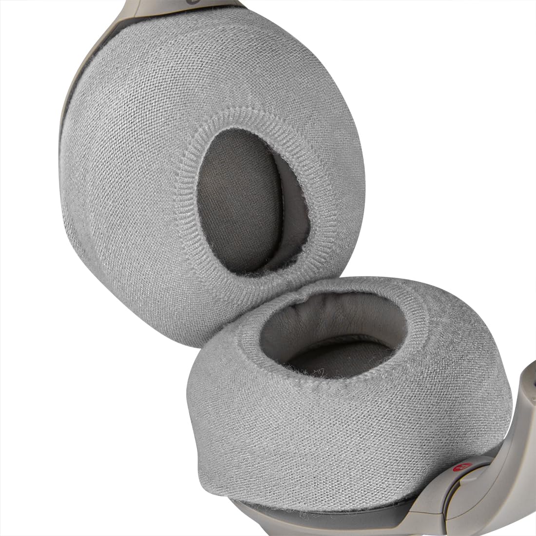 Geekria 2 Pairs Knit Headphones Ear Covers - Product Safety Certified - Washable & Stretchable Sanitary Earcup Protectors for Over-Ear Headsets, Sweat Pads for Gym, Gaming (Size M/Grey)