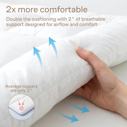 Skiennix Ultra Soft Queen Mattress Topper - Cloud-Like Comfort & Breathable Cooling for Hot Sleepers - White