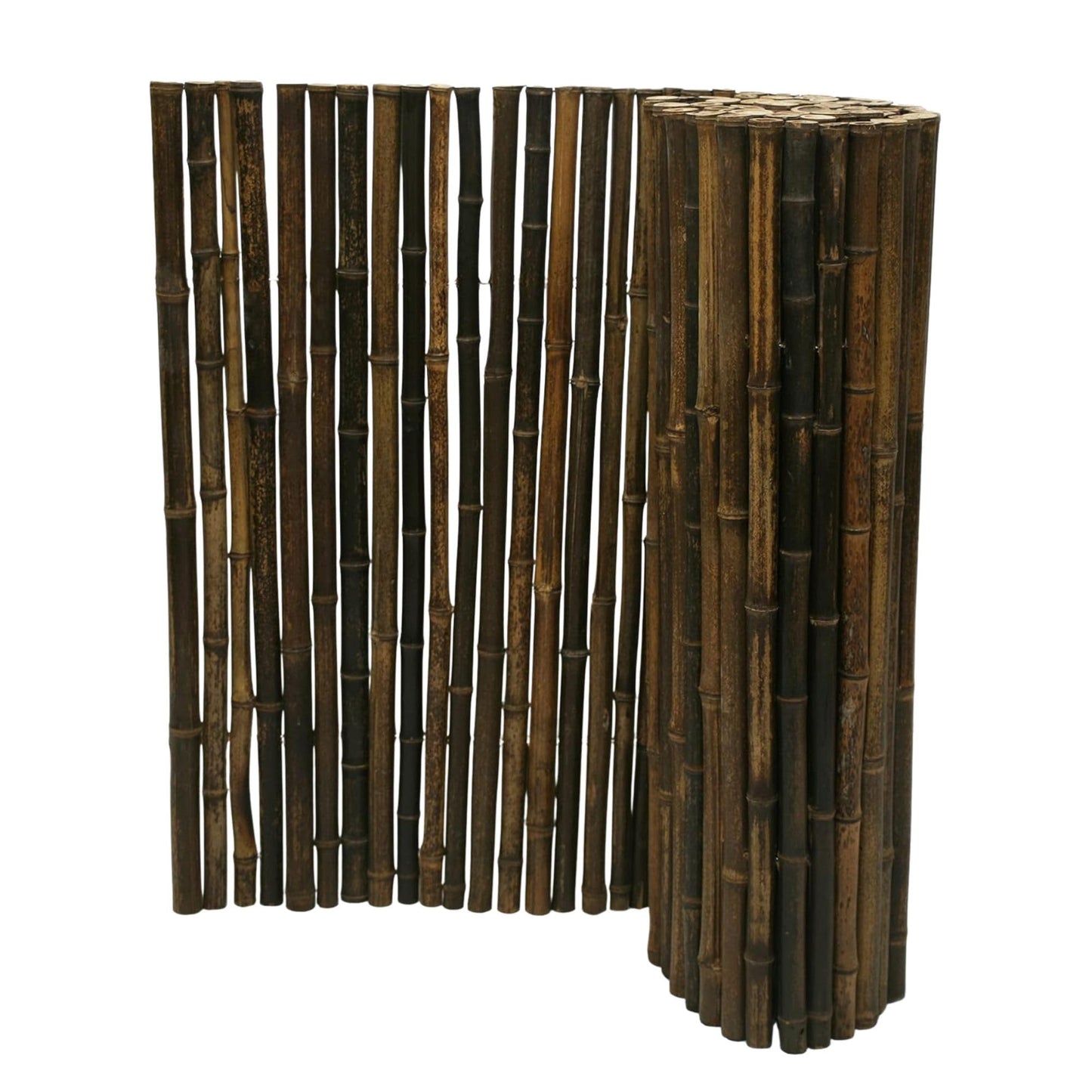 Forever Bamboo Natural Bamboo Fencing Garden Screen Rolled Fence Panel Black 0.75 in D x 3 ft H x 8 ft L