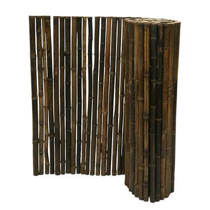 Forever Bamboo Natural Bamboo Fencing Garden Screen Rolled Fence Panel Black 0.75 in D x 3 ft H x 8 ft L