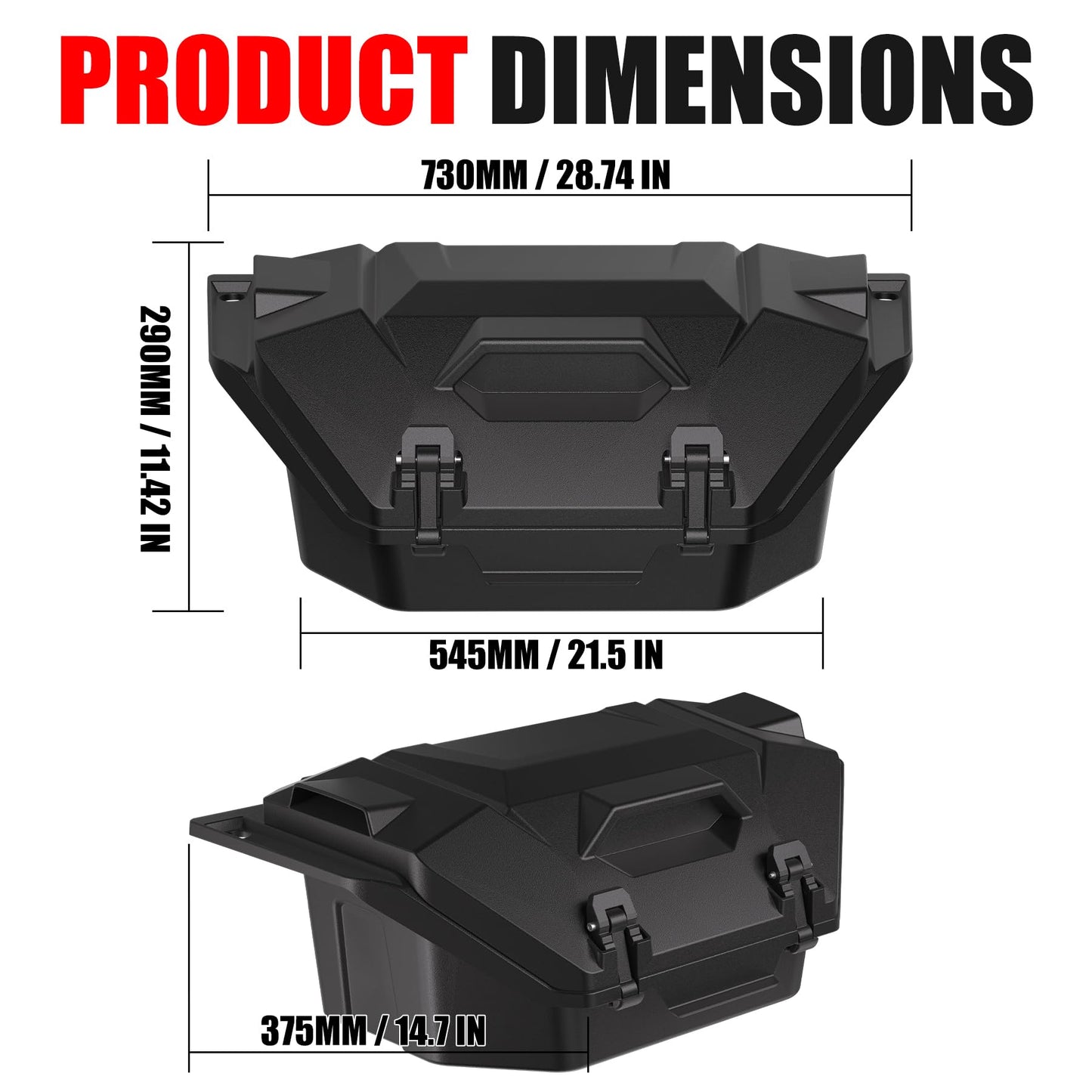 XATVXUTV 36QT UTV Rear Cargo Box for Polaris RZR Pro R, Water Resistant Dust Free Rear Bed Tool Storage Box with 2 Lockable Latches for Polaris RZR Pro R 4 2022-2025 Accessories, Replace OEM #2884236