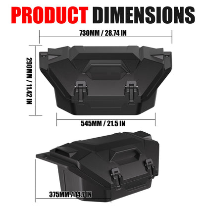 XATVXUTV 36QT UTV Rear Cargo Box for Polaris RZR Pro R, Water Resistant Dust Free Rear Bed Tool Storage Box with 2 Lockable Latches for Polaris RZR Pro R 4 2022-2025 Accessories, Replace OEM #2884236