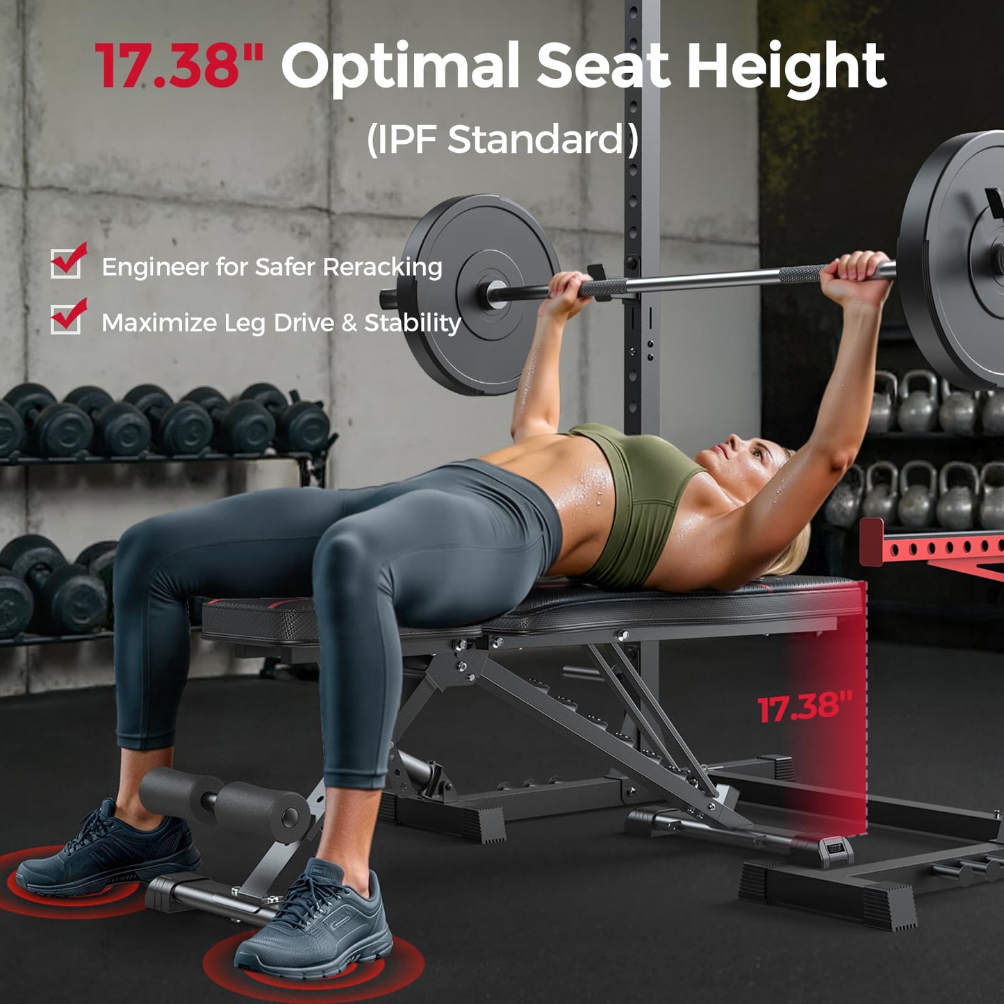 FLYBIRD WB2 Weight Bench, Utility Adjustable Weight Bench for Full Body Workout- Multi-Purpose Foldable Incline Bench (Black)