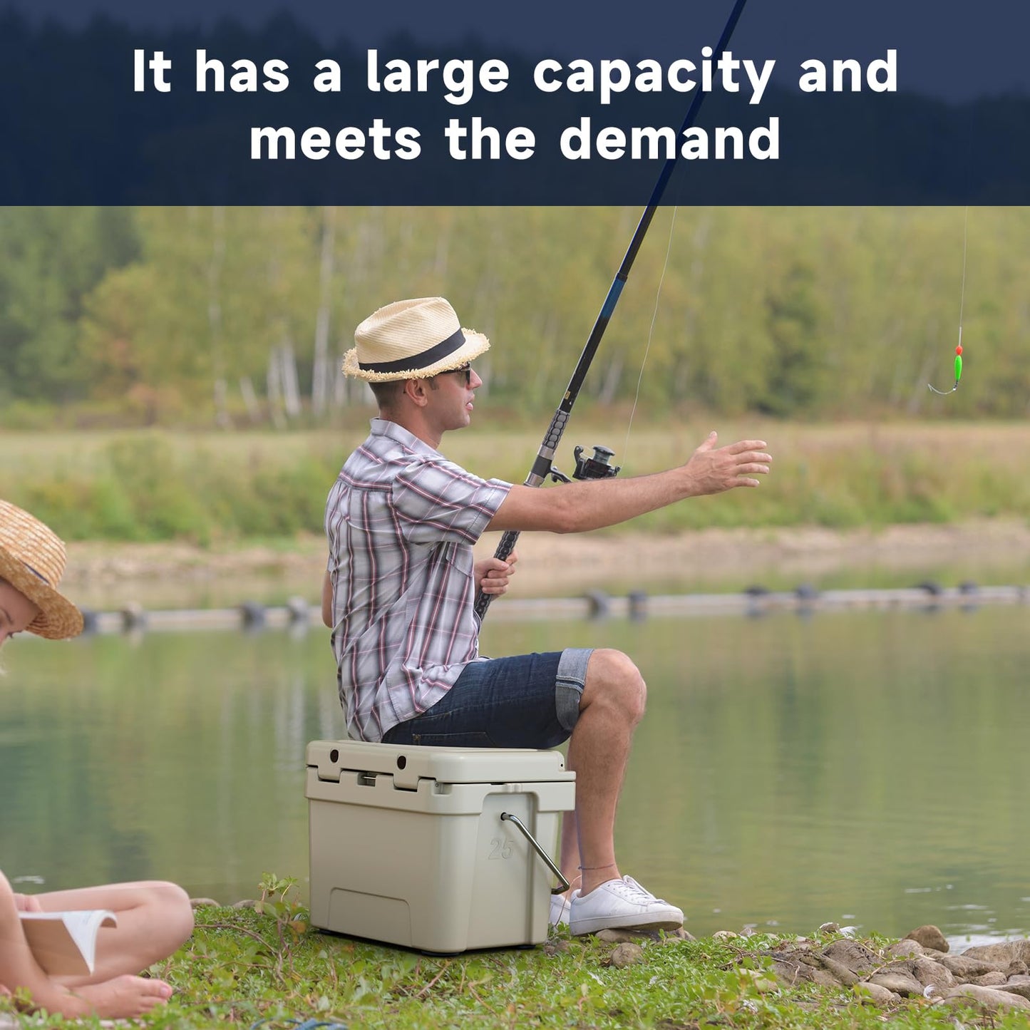 27 Quart Insulated Cooler - 72+ Hours Ice Retention, Large Capacity Cooler with Built-in Bottle Opener, Leak-Proof, Portable for Camping, Beach, Fishing, Barbecues & Outdoor Activities