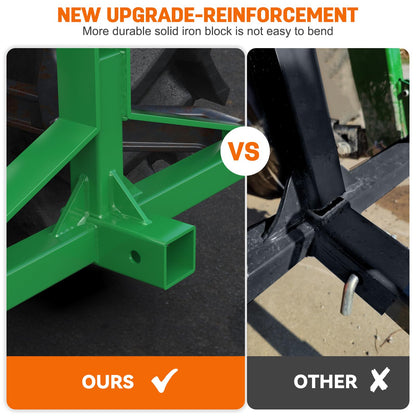 Green 3 Point Hitch Receiver Quick Hitch Compatible, 3 Point Trailer Hitch 2" Receiver for Category 1 Tractor, 3 Pt Trailer Towing Hitch Tractor Drawbar for Kubota, John Deere, BX, Kioti, Yanmar etc