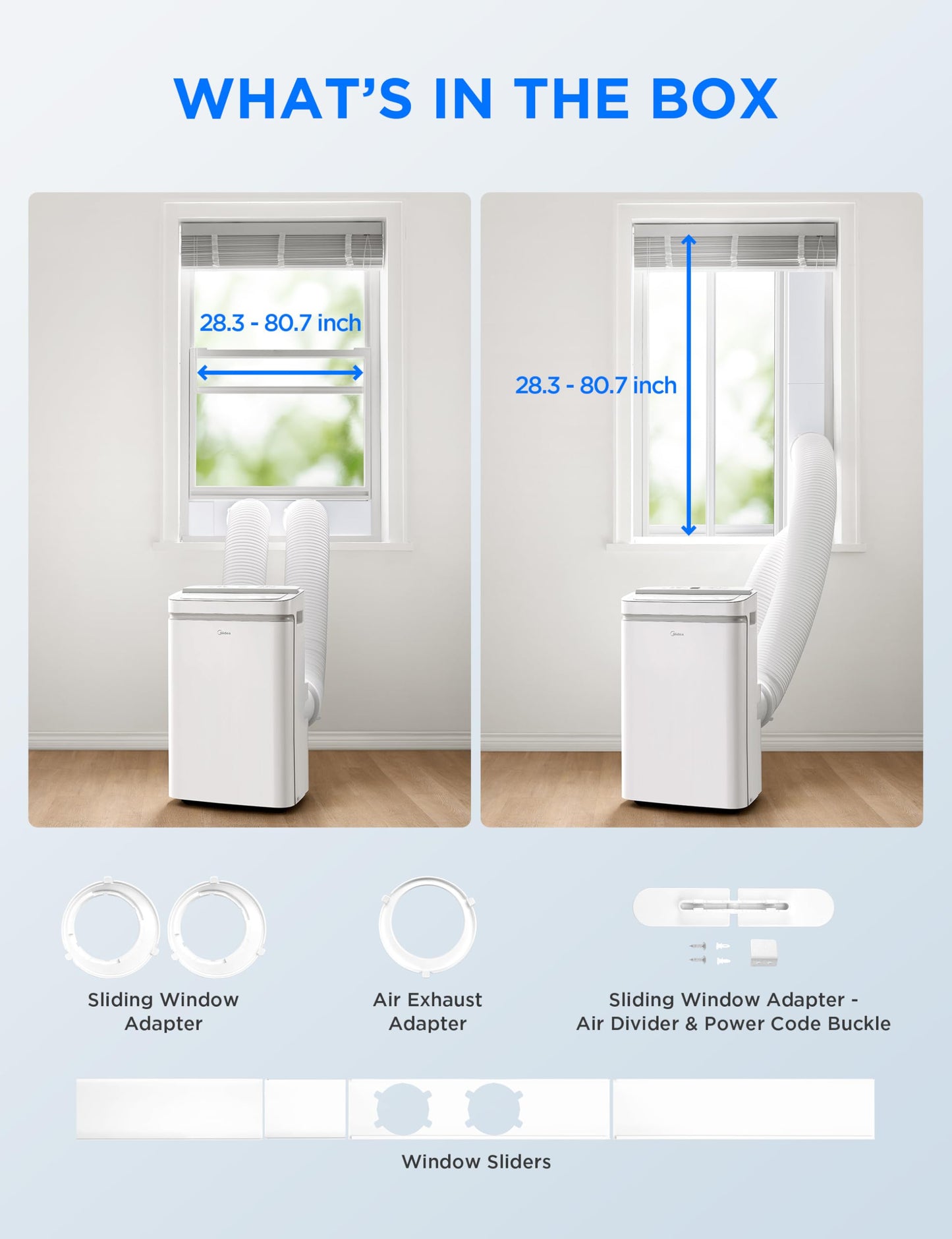 Midea 13,000 BTU ASHRAE (10,000 BTU SACC) Dual Hose Portable Air Conditioner with Inverter, Remote Control, Cools up to 450 Sq Ft, Smart Wi-Fi Connects to Alexa/Google Assistant, Window Kit Included