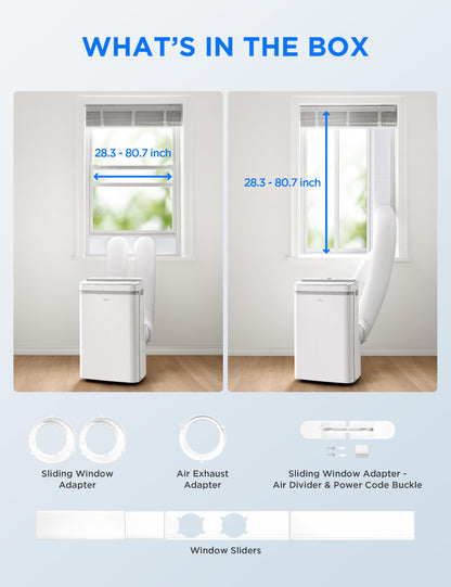 Midea 13,000 BTU ASHRAE (10,000 BTU SACC) Dual Hose Portable Air Conditioner with Inverter, Remote Control, Cools up to 450 Sq Ft, Smart Wi-Fi Connects to Alexa/Google Assistant, Window Kit Included