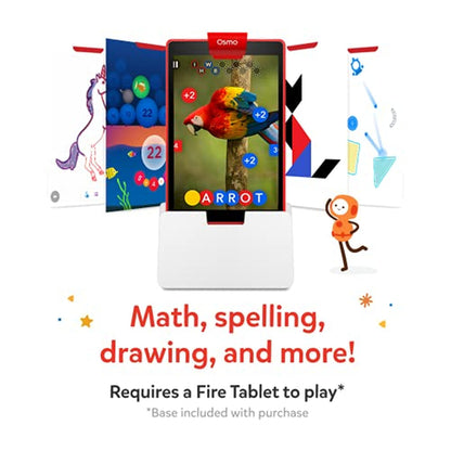 Osmo Genius Starter Kit for Kids Ages 6–10 | 5 Educational Learning Games | Fire Tablet Compatible | Educational STEM Learning System | Base Included (5 Games Fire Tablet)