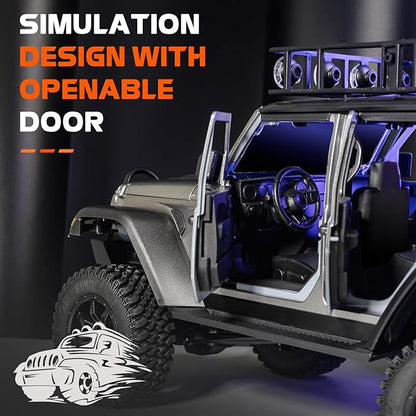 ARRIS MN-128 RC Rock Crawler 1:12 Scale RC 4WD RC Climbing Car All-Wheel Drive Off-Road RC Jeep Crawlers RTF 2.4Ghz RC Rock Crawler 4x4 All Terrain Car for Adults