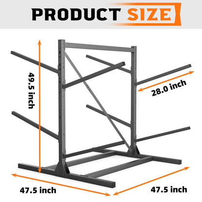 TORACK Garage Kayak Storage Stand, Heavy-Duty 4-Tier Metal Freestanding Kayak Storage Rack, Indoor/Outdoor Kayaks Holder