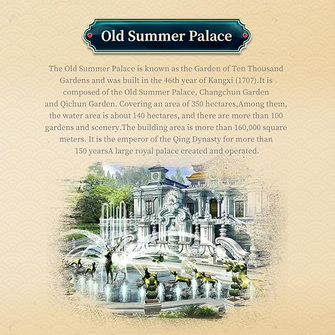 Old Summer Palace Micro Brick Building Set (5372 Pieces) – Landmark Model Chinese Imperial Garden Architecture Educational Toy Gift for Kids and Adults