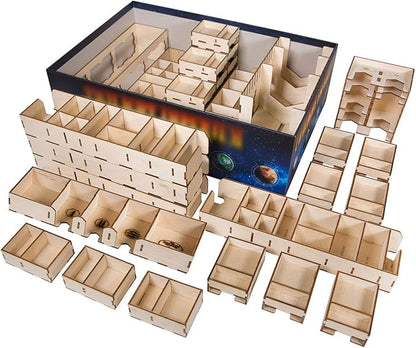 The Broken Token Imperious Twilight Box Game Organizer Compatible with Twilight Imperium - Wooden Game Organizing Box with Multiple Trays