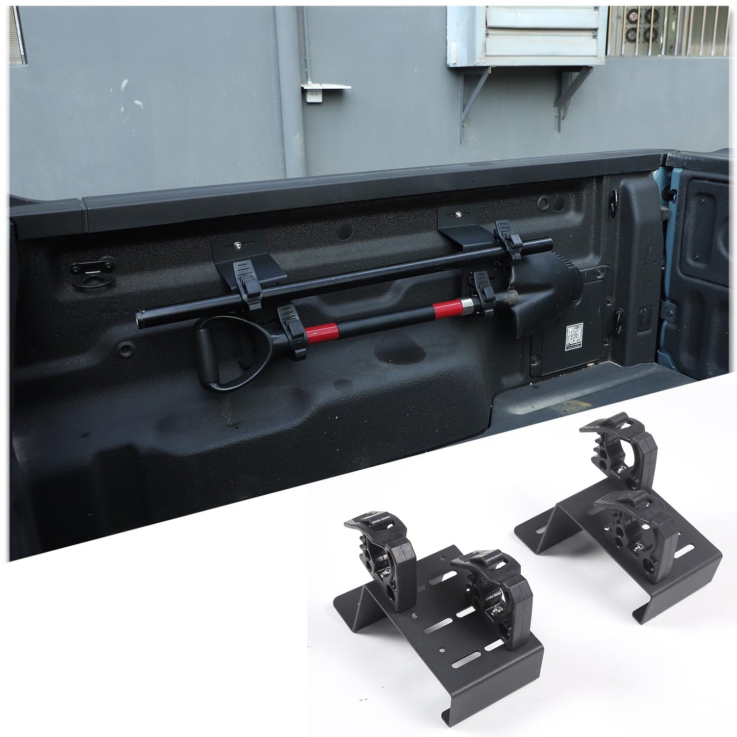 Aunginsy Bed Rail Mount Brackets Compatible with Ford Maverick 2022-2024 2025 Truck Bed Rail Track System Bed Rail Modular Accessory Mount for Shovels, Recovery Boards, Fuel Cans & Other Accessories