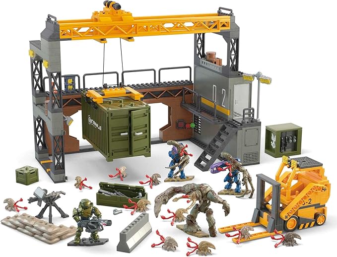 MEGA Halo Infinite Toys Building Set for Kids Floodgate Firefight with 634 Pieces 4 Poseable Micro Action Figures and Accessories Gift Ideas