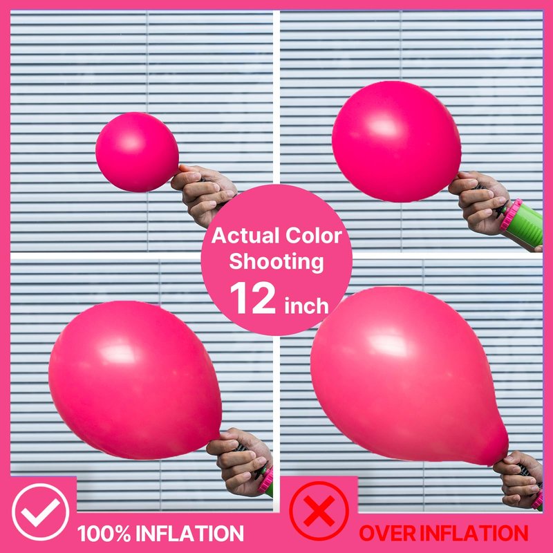 PartyWoo Hot Pink Balloons 50 pcs 5 Inch Small Mini Dark Pink Magenta Fuchsia Latex Balloons for Wedding Baby Shower Gender Reveal Valentine's Day Bachelorette Birthday Party Decorations Pink-Y12