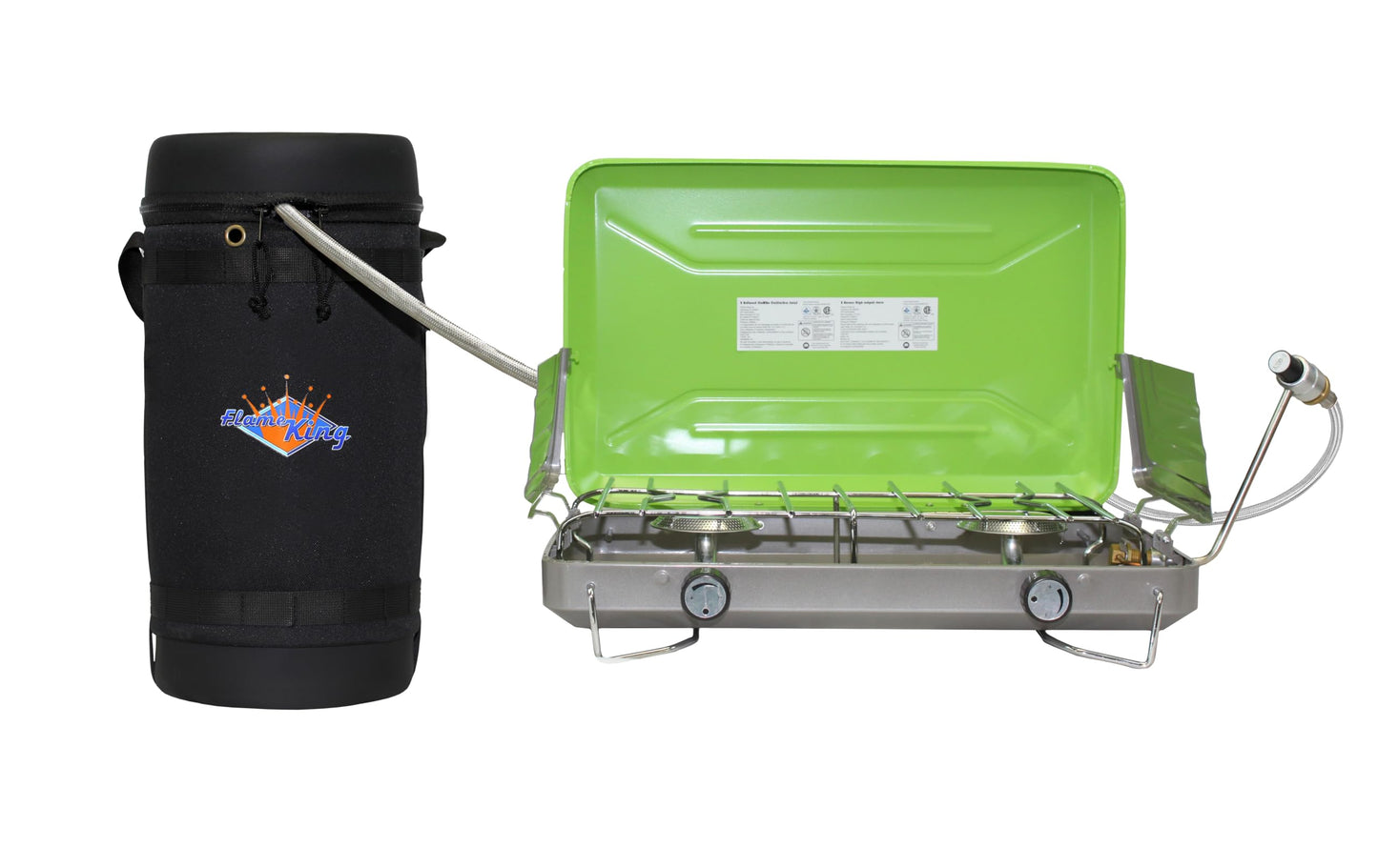 Flame King Gas Hauler Pro Kit - Insulated Protective Carry Case, 10LB Propane Tank and 5-FT Adapter Hose for Camping and Outdoor Adventures