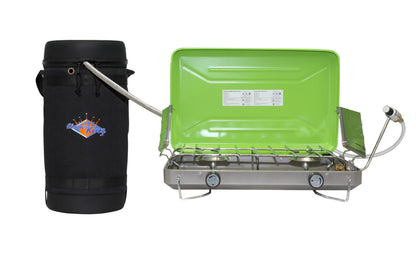 Flame King Gas Hauler Pro Kit - Insulated Protective Carry Case, 10LB Propane Tank and 5-FT Adapter Hose for Camping and Outdoor Adventures