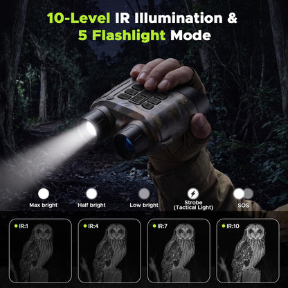 HOTPEAK Night Vision Goggles 4K 112MP, 18X Zoom Infrared Binoculars with 5000mAh Long Battery Life, 1968ft Range, 64GB Card Included, Full Color Night Vision for Hunting Camping Security Surveillance