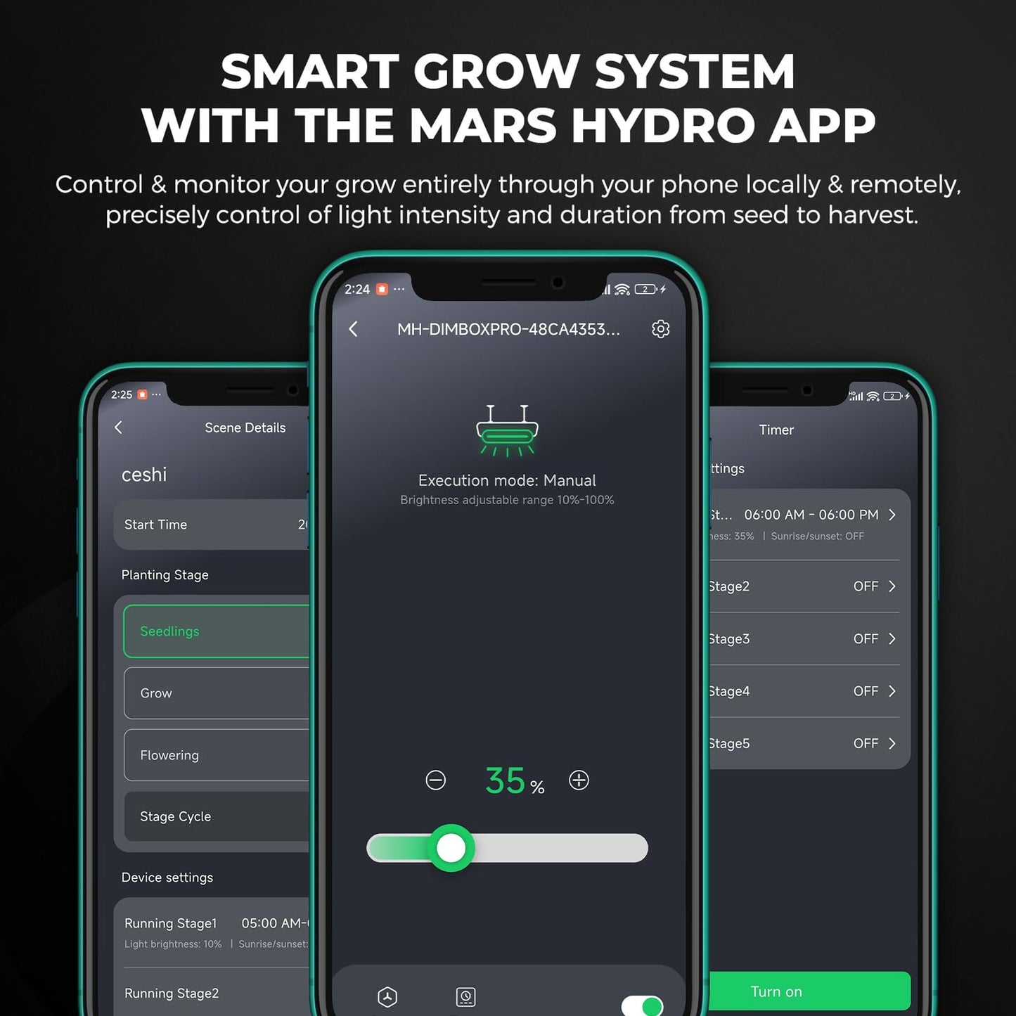 Mars Hydro 4x4 Smart Grow Tent Kit Complete System with WiFi-Integrated Controller 43,480W FC-E4800 Dimmable Light 2646Pcs LED,48"x48"x80" 1680D High Reflective Mylar,6inch Automatic Ventilation Kit