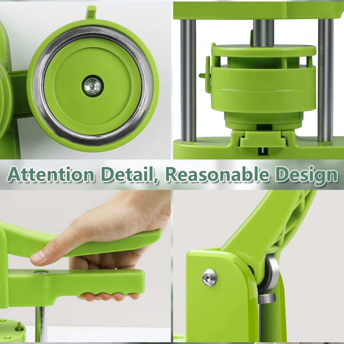 Happizza Button Maker Machine, 75mm(3 inch) DIY Pin Button Maker Press Machine Kit, Badge Button Press Machine Pin Maker Machine with Free 100pcs Button Parts&Pictures&Circle Cutter