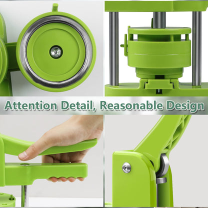 Happizza Button Maker Machine, 75mm(3 inch) DIY Pin Button Maker Press Machine Kit, Badge Button Press Machine Pin Maker Machine with Free 100pcs Button Parts&Pictures&Circle Cutter