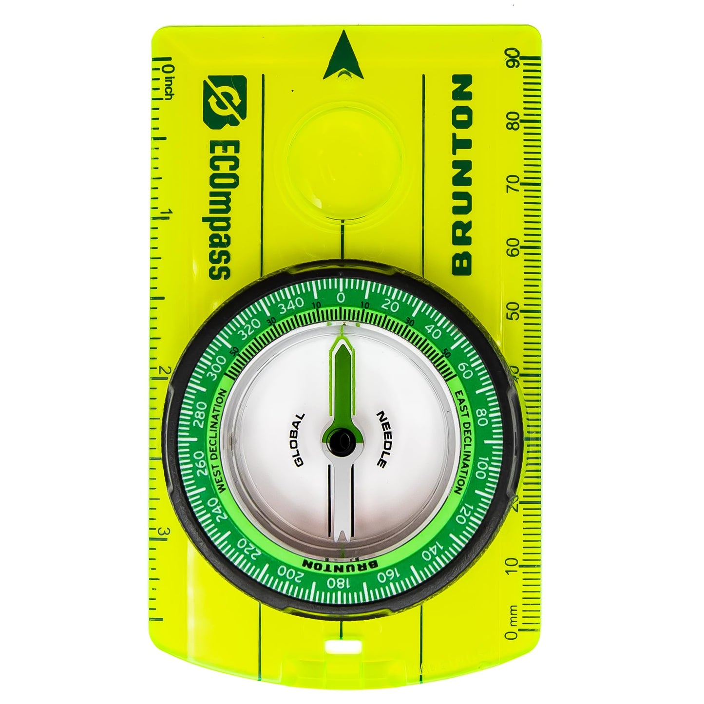 Brunton Hiking Navigation Kit – Scout Recycled ECOmpass Baseplate, Tag-Along Chill Thermometer Compass (°F), Echo 7x18 Monocular (Green) – 3-Piece Bundle for Trekking, Backpacking & Orienteering