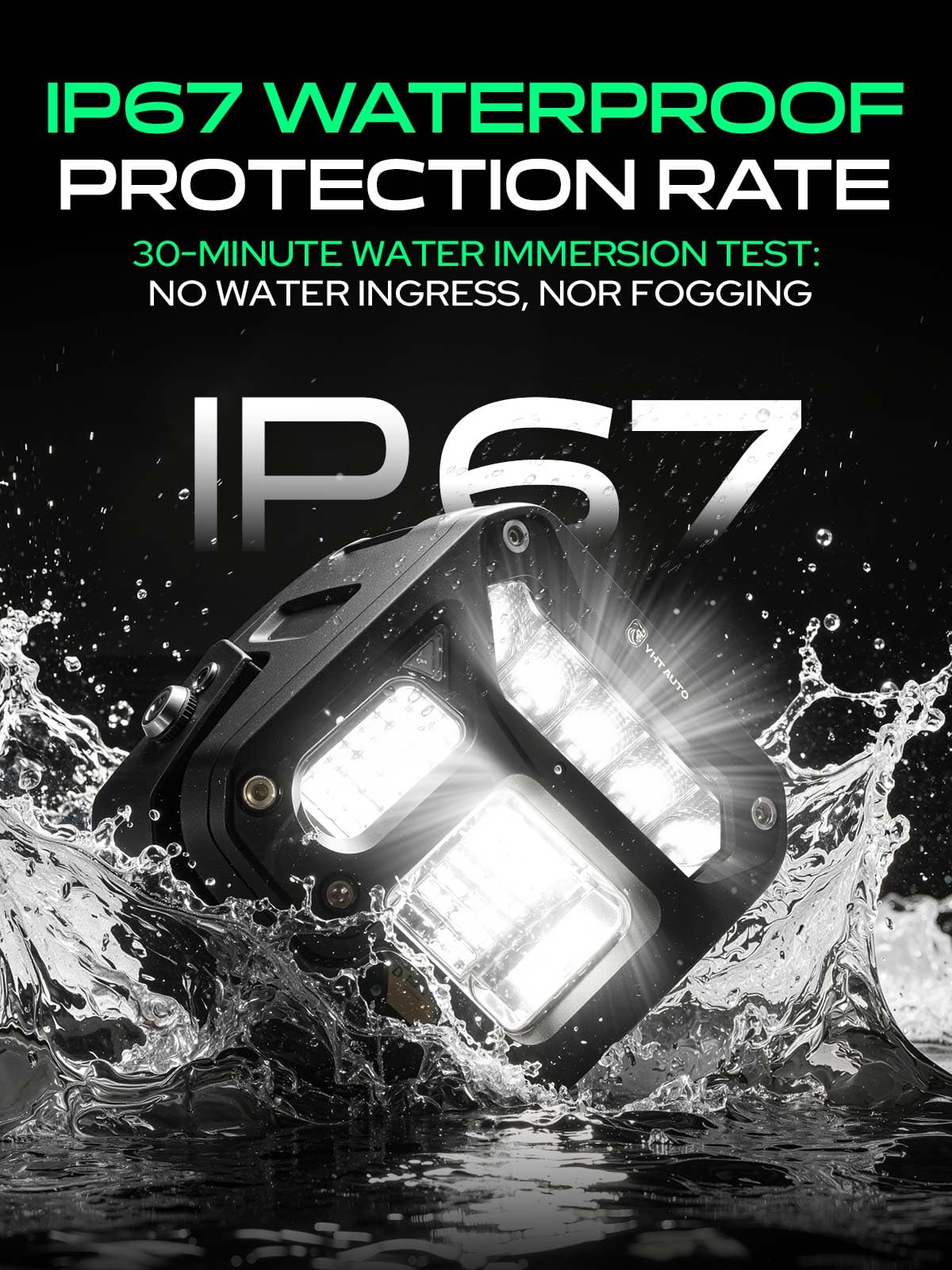 YHTAUTO 4 Inch LED Pod Lights & Light Cover 40W 4800LM 5700K Driving 10x25°Beam Off Road Camper Working Light Bars for 4x4 Pickup Truck ATV UTV Dirt Bike Motorcycle Boat Trailer IP67 Waterproof Lamp
