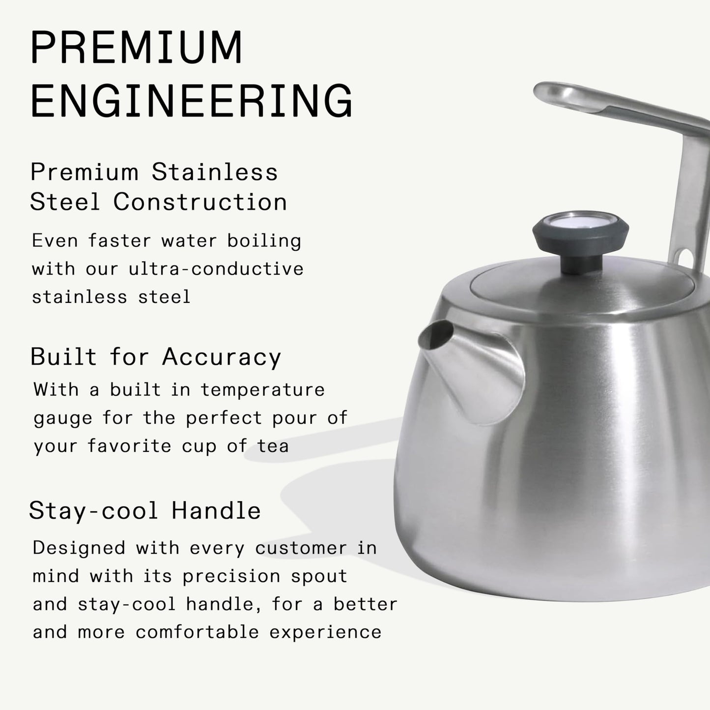 Made In Cookware | 2 QT Kettle | Stainless Steel | With Built-In Temperature Gauge | Includes Handle Sleeve | Induction Compatible